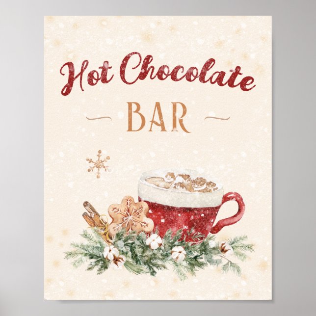 Hot Chocolate Bar Station DIY Idea Christmas Party Poster (Front)