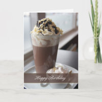 hot chocolate birthday greeting card