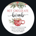 Hot chocolate bomb cute watercolor  classic round sticker<br><div class="desc">For more advanced customisation of this design,  simply select the "Customise It" button above!</div>