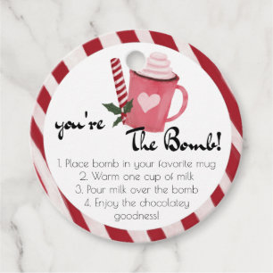 Hot Chocolate Bomb Favour Tags, You're the Bomb Fa Tags
