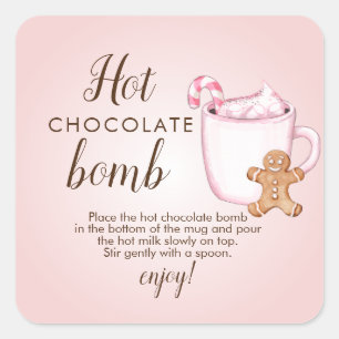 Hot chocolate bomb square sticker