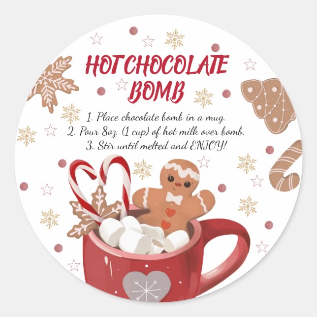 Hot chocolate bomb Sticker (Front)