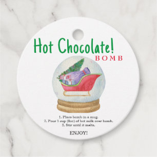 Hot chocolate bomb tag.Winter hot cocoa bomb Favour Tags