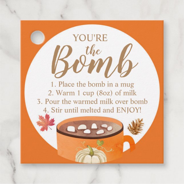 Hot Chocolate Bomb Tag Youre the Bomb Thanksgiving (Front)