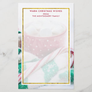 Hot Chocolate & Candy Cane Christmas Stationery