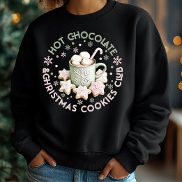 Hot Chocolate & Christmas Cookies Club Pastel Pink Sweatshirt