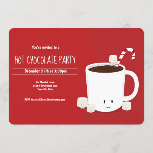 Hot Chocolate Christmas Party Horizontal Invitation