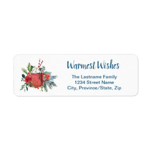 Hot Chocolate Christmas Return Address Labels