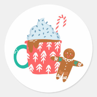 hot chocolate classic round sticker