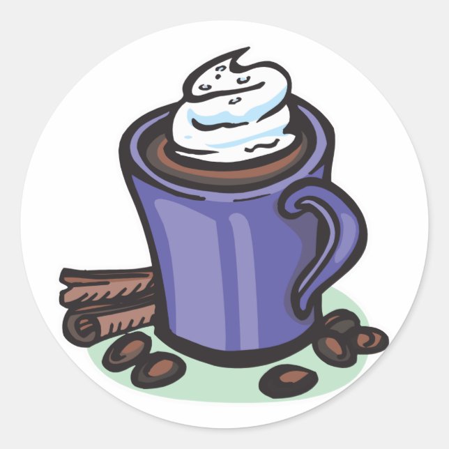 hot chocolate cocoa classic round sticker (Front)