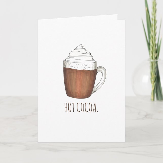 Hot Chocolate Cocoa Winter Holiday Christmas Card (Front)