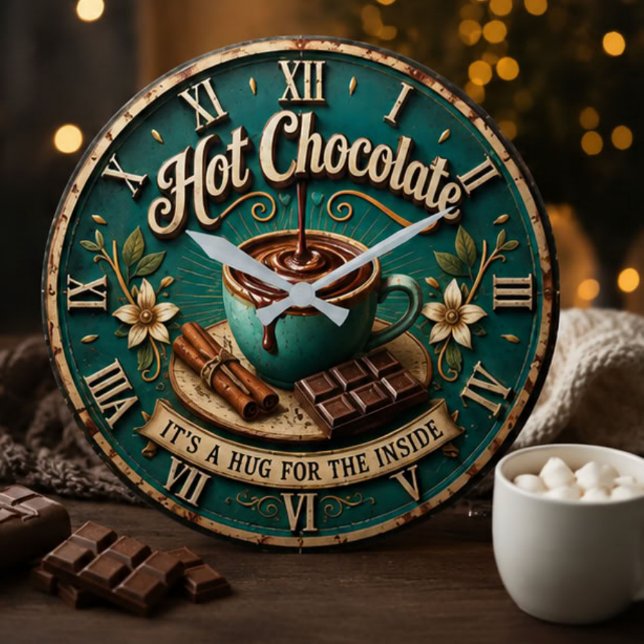 Hot Chocolate  Coffee Bar Rustic Farmhouse  Large Clock (Creator Uploaded)