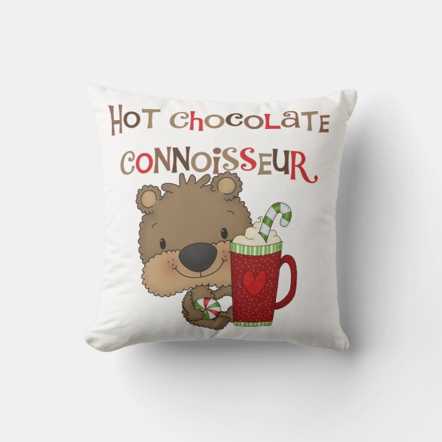 Hot Chocolate Connoisseur Boy Bear Cushion (Front)