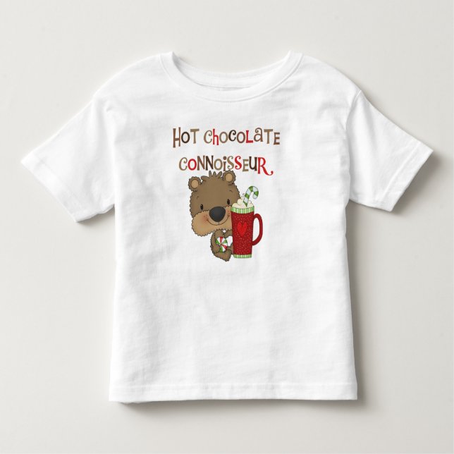 Hot Chocolate Connoisseur Boy Bear Toddler T-Shirt (Front)