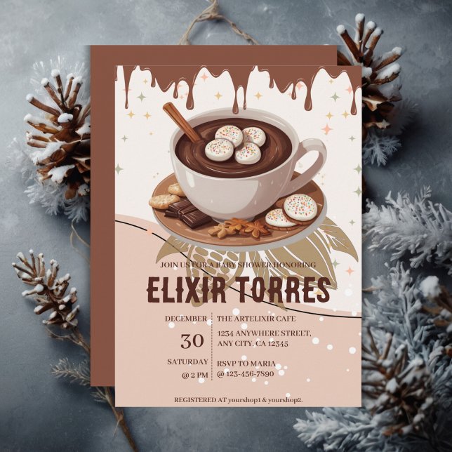 Hot Chocolate & Cookies Winter Baby Shower Invitation (Creator Uploaded)
