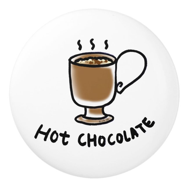 hot chocolate drink ceramic knob (Front)