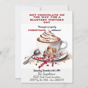 Hot Chocolate & Gingerbread House Kids Invitation