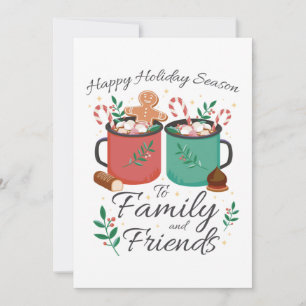 HOT CHOCOLATE HOLIDAY DRINKS, HAPPY HOLIDAY SEASON CARD