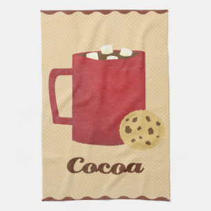Hot chocolate illustration tea towel
