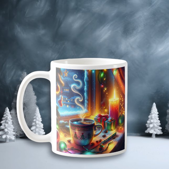 Hot Chocolate in a Christmas Window  Personalised Coffee Mug (Creator Uploaded)