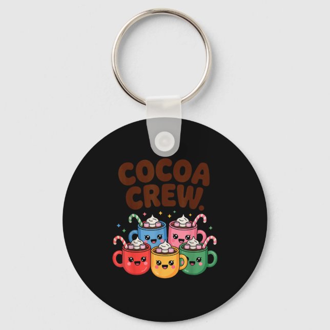 Hot Chocolate Matching Pajamas Cocoa Crew Cute Chr Key Ring (Front)