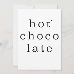 Hot chocolate - minimalistic typography card