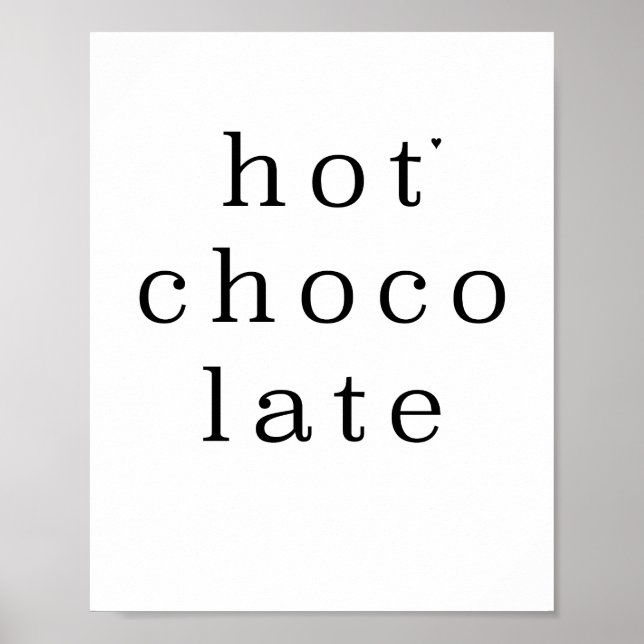 Hot chocolate - minimalistic typography poster (Front)