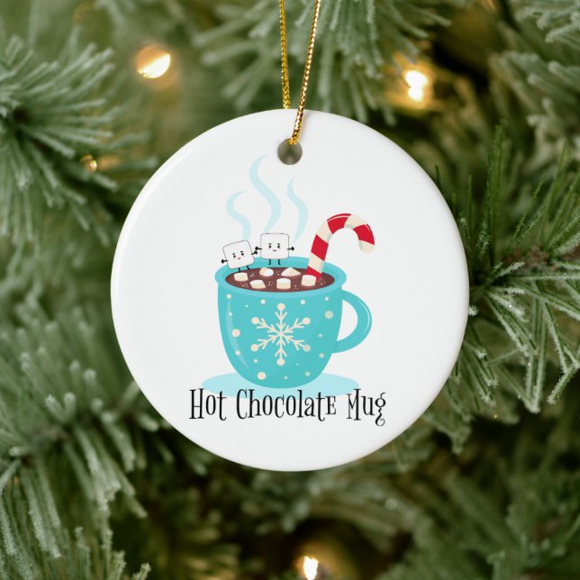Hot Chocolate Mug Ceramic Ornament (Tree)