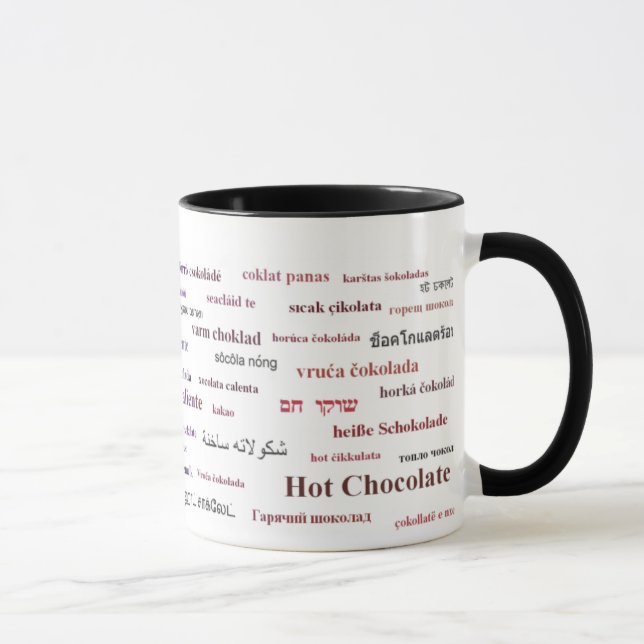 Hot Chocolate Mug in different languages (3color2) (Right)