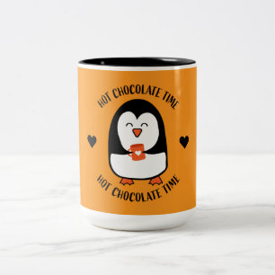 Hot Chocolate Penguin Drinker  Two-Tone Coffee Mug