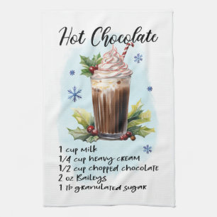 Hot Chocolate Recipe Cooking Essential Tea Towel