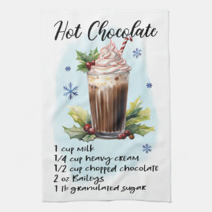 Hot Chocolate Recipe Tea Towel