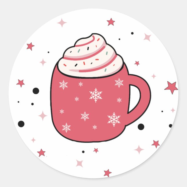 Hot Chocolate Retro Vibes Classic Round Sticker (Front)