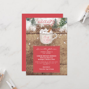 Hot Chocolate Rustic Baby It's Cold Outside Shower Invitation