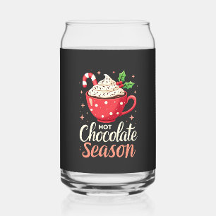 Hot Chocolate Season Christmas Lovers  Can Glass