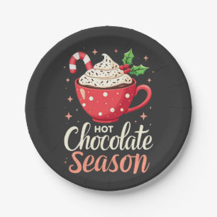 Hot Chocolate Season Christmas Lovers  Paper Plate
