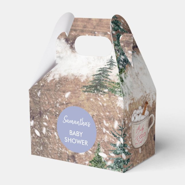 Hot Chocolate Snow Baby It's Cold Boy Baby  Favour Box (Front Side)