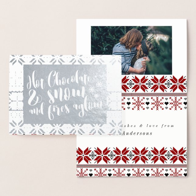 Hot Chocolate & Snow Rhyme Design Foil Card (Display)