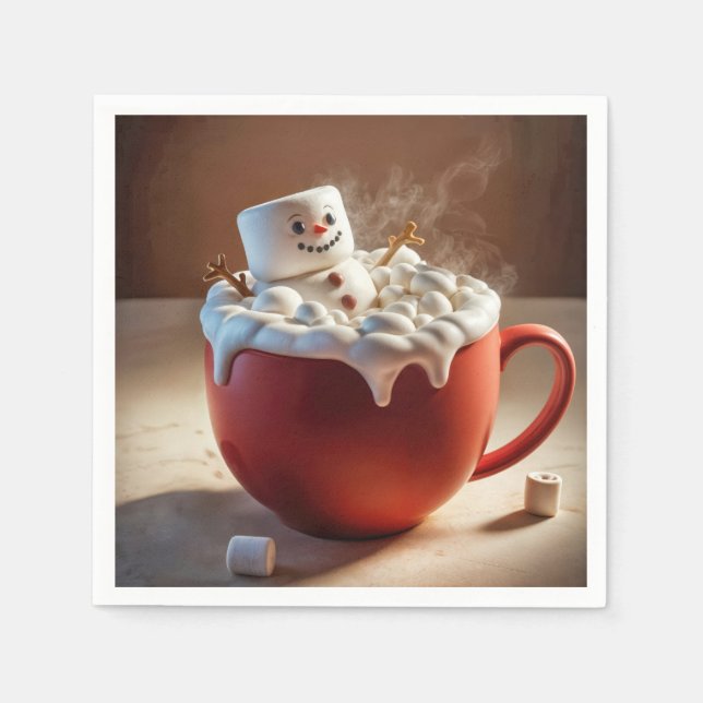 Hot Chocolate Snowman Napkin (Front)