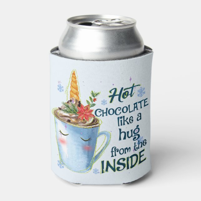 Hot Chocolate Unicorn Can Cooler (Can Front)