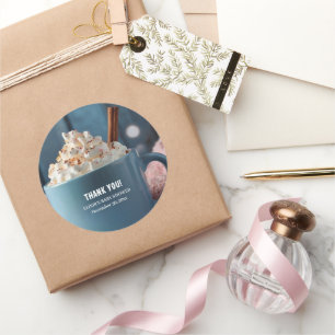 Hot Chocolate w/ Whipped Cream Cosy Baby Shower Classic Round Sticker