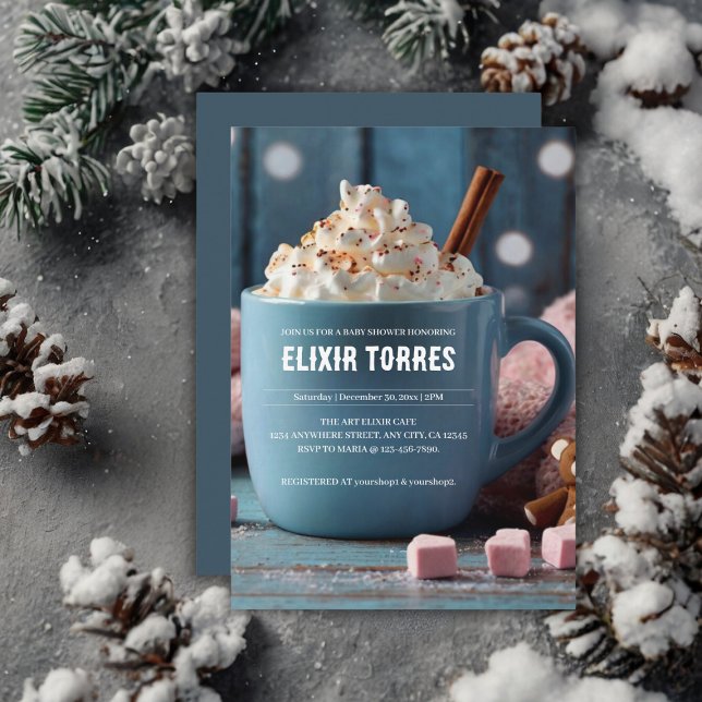Hot Chocolate w/ Whipped Cream Cosy Baby Shower Invitation (Creator Uploaded)