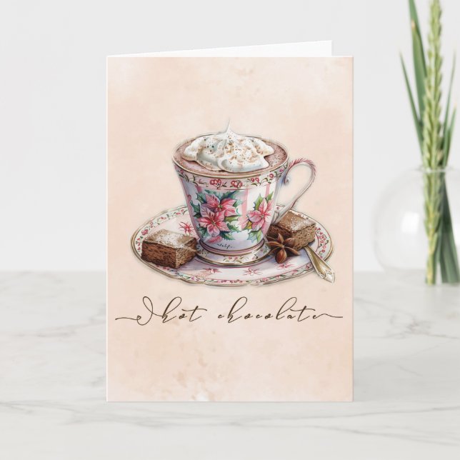 Hot Chocolate watercolor Card (Front)