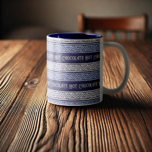 Hot Chocolate White Lilac & Purple Celtic Stripes Two-Tone Coffee Mug