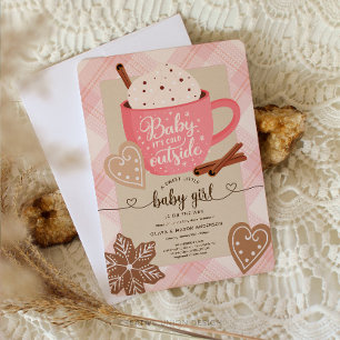 Hot Chocolate Winter Baby Shower Girl Baby Invitation