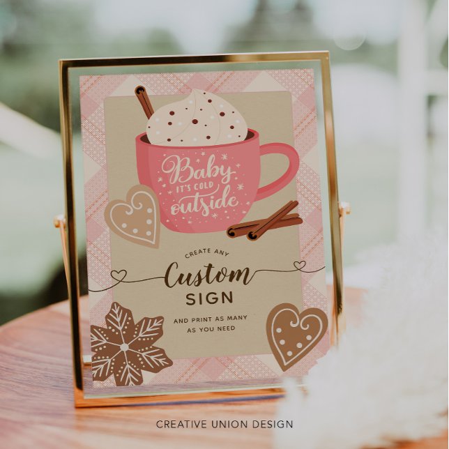 Hot Chocolate Winter Baby Shower Girl Custom Sign (Creator Uploaded)