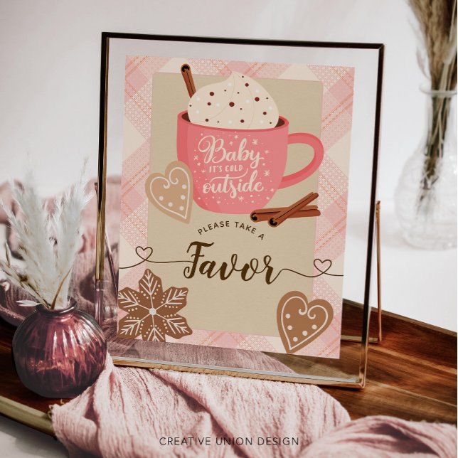 Hot Chocolate Winter Baby Shower Girl Favours Sign (Creator Uploaded)