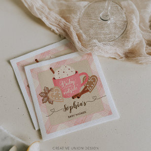 Hot Chocolate Winter Baby Shower Girl Napkin