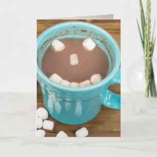 hot chocolate with happy face card