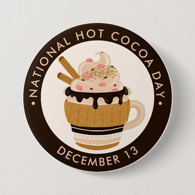 Hot Chocolate with whipped cream 7.5 Cm Round Badge (Front)